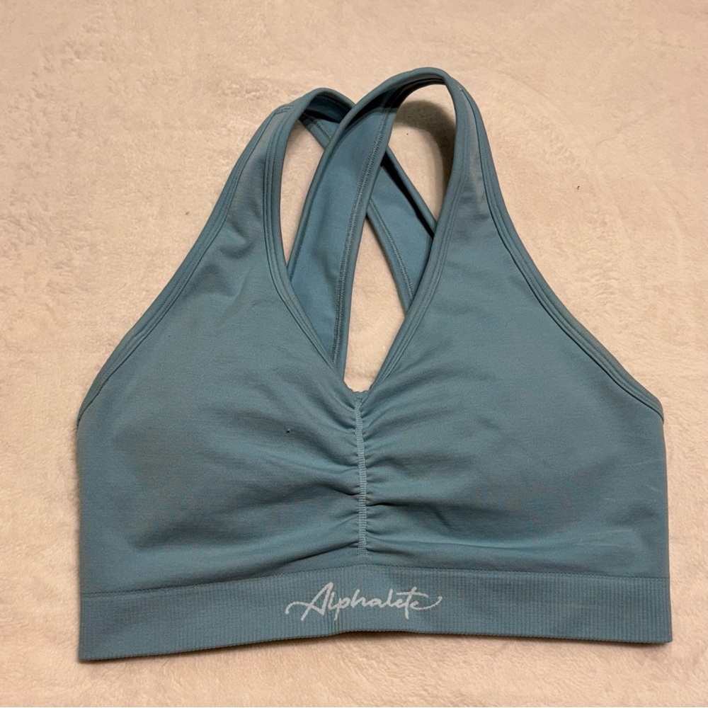 Alphalete Here Comes The Sun Amplify Bra Faded Ocean Women’s Large